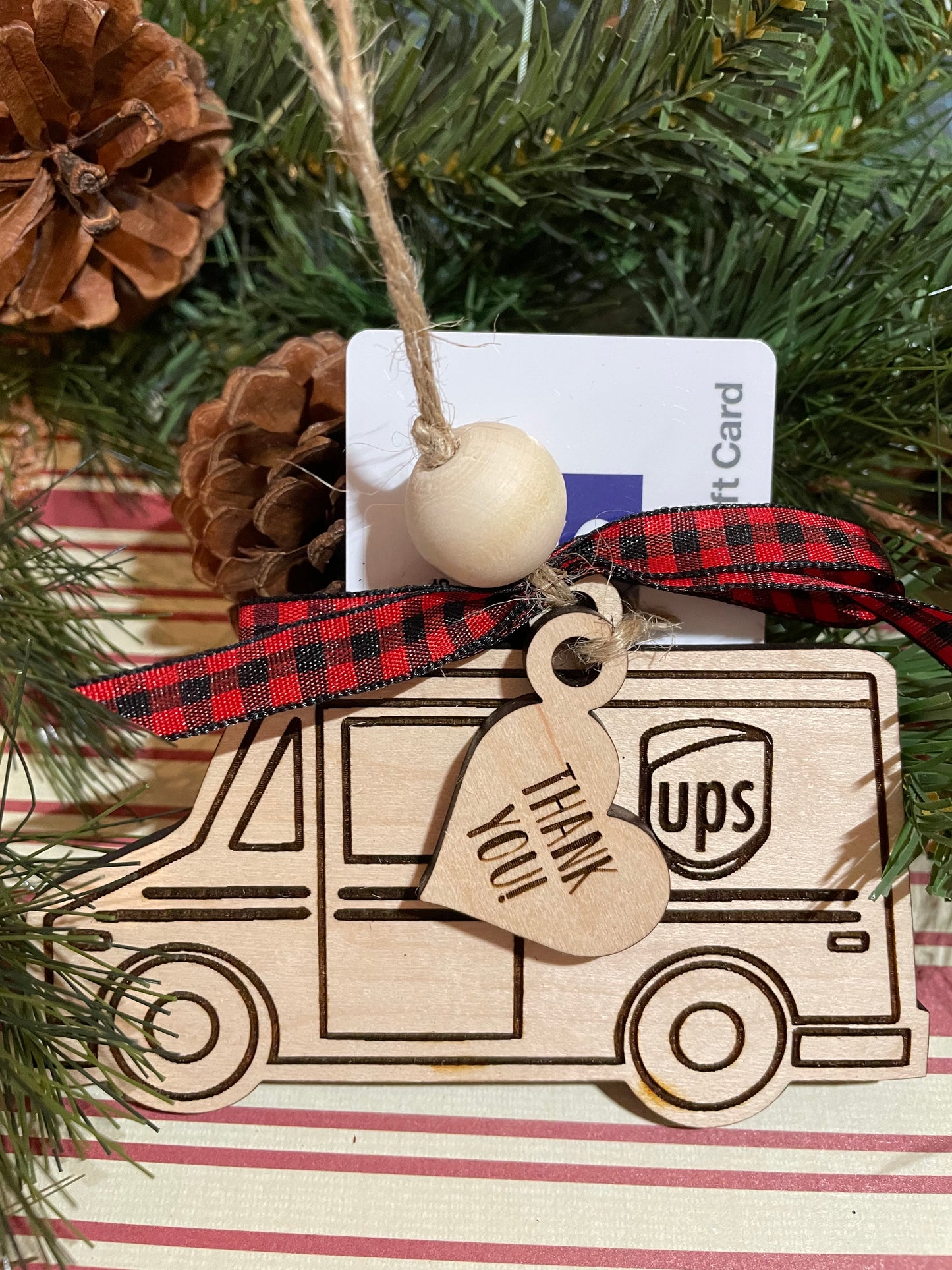 UPS Driver Gift Card Thank You Ornament
