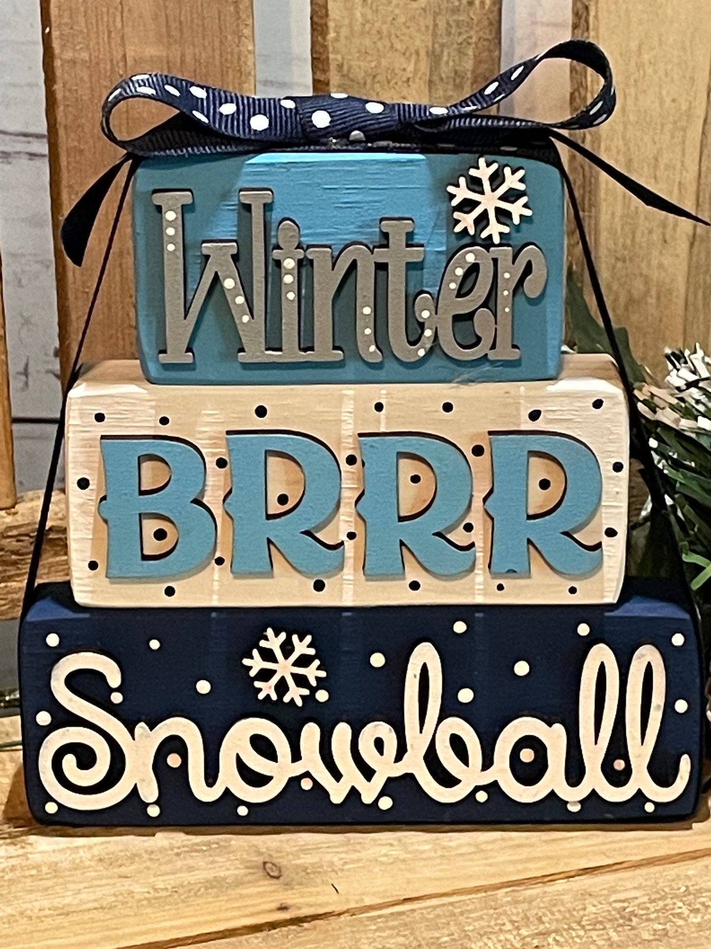 Christmas & Winter Wooden Word Stackers