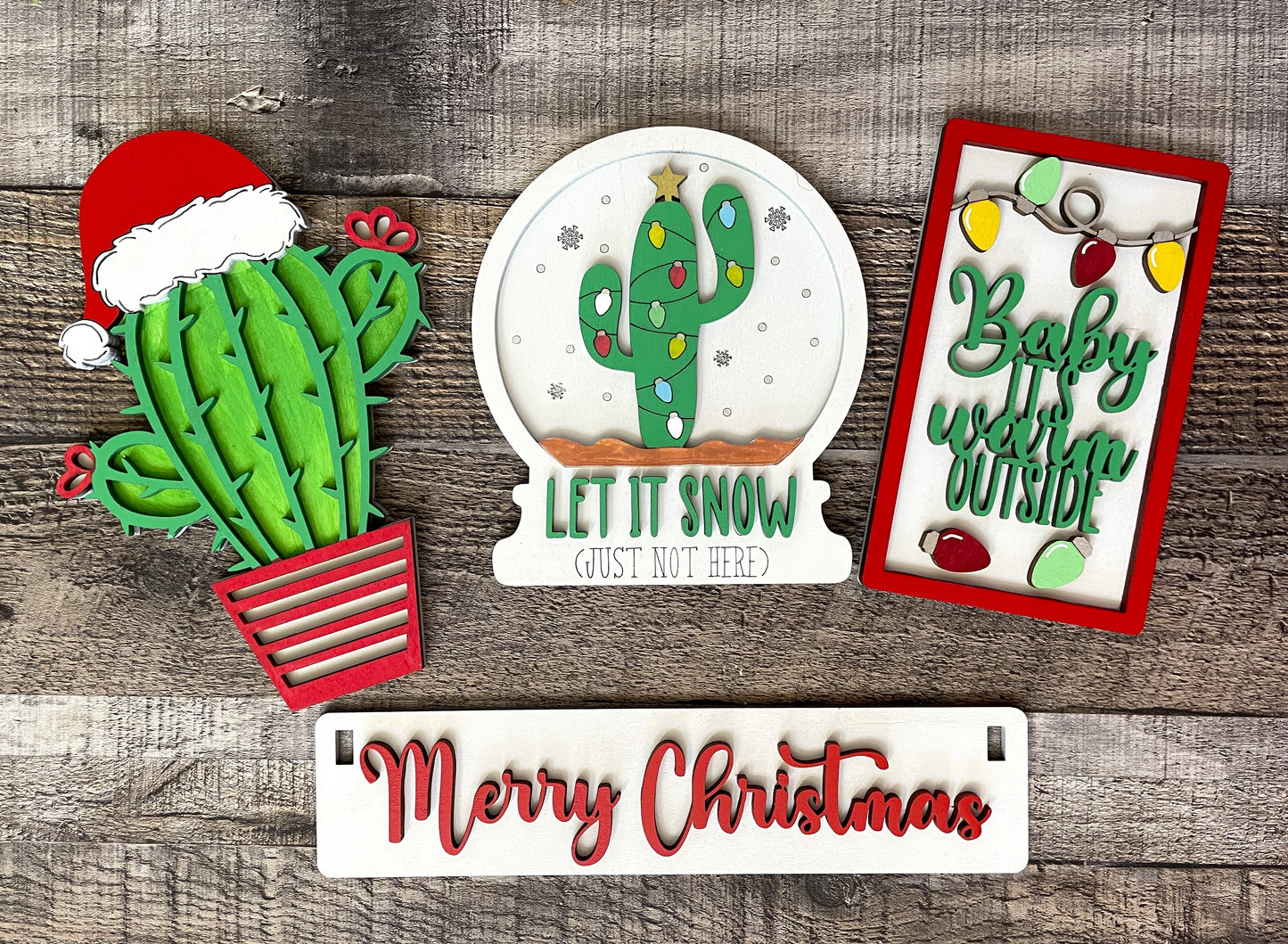 Cactus Christmas Insert Set