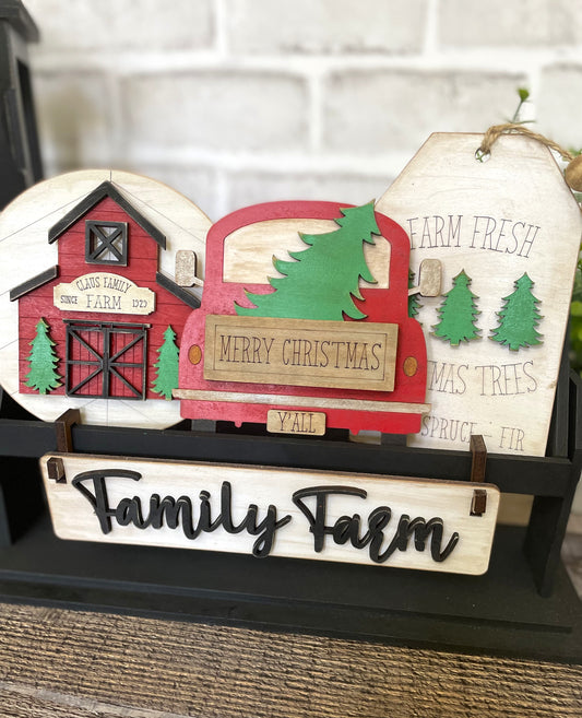 Red Truck Family Farm Christmas Insert Set