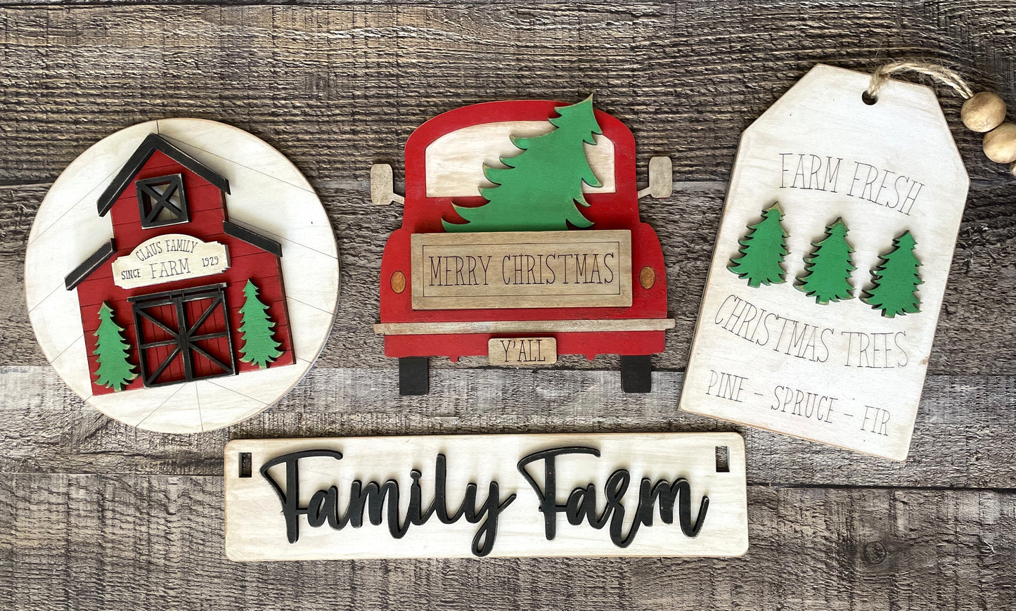 Red Truck Family Farm Christmas Insert Set