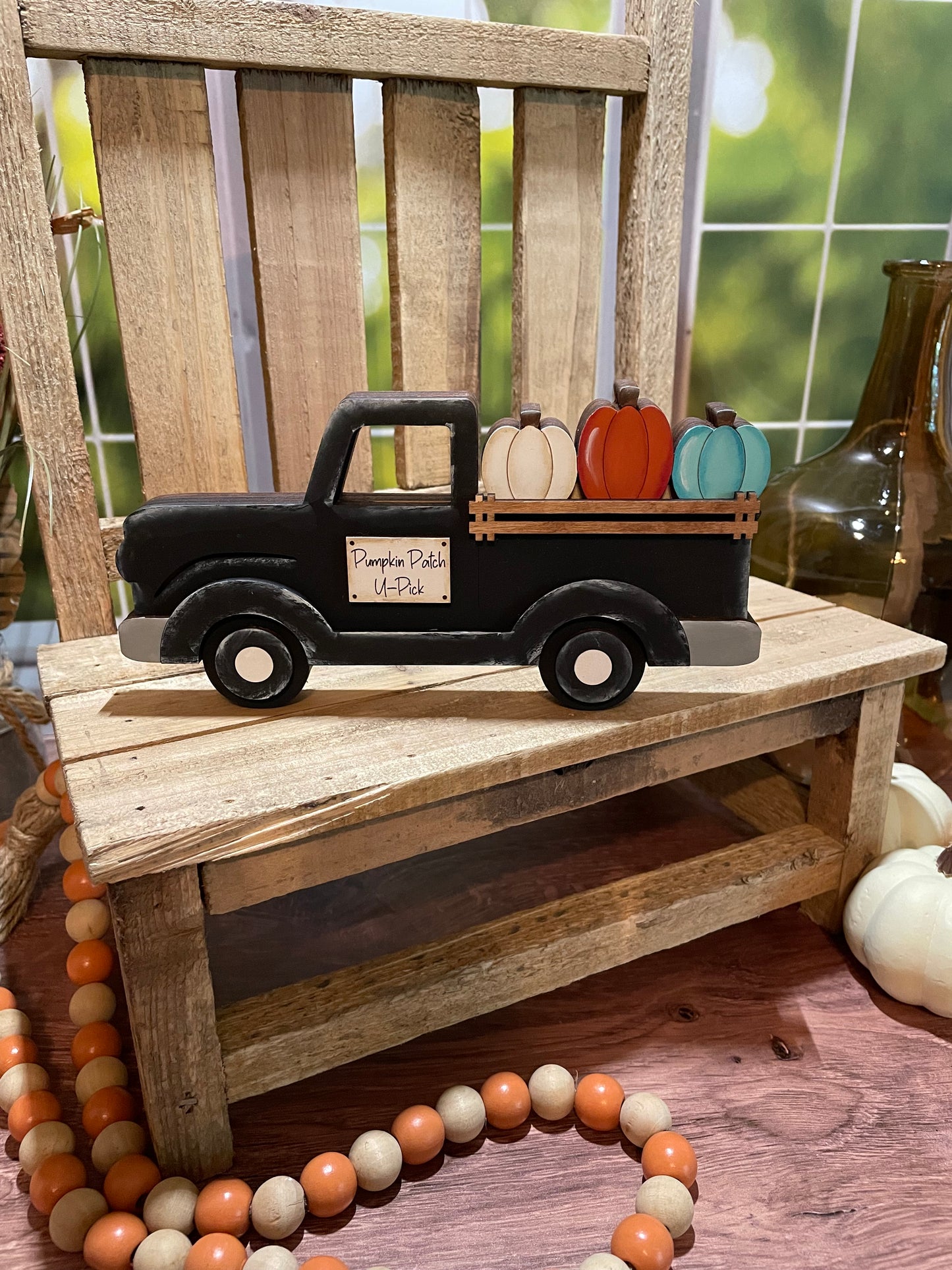 Wooden Farmhouse Pumpkin Patch Truck