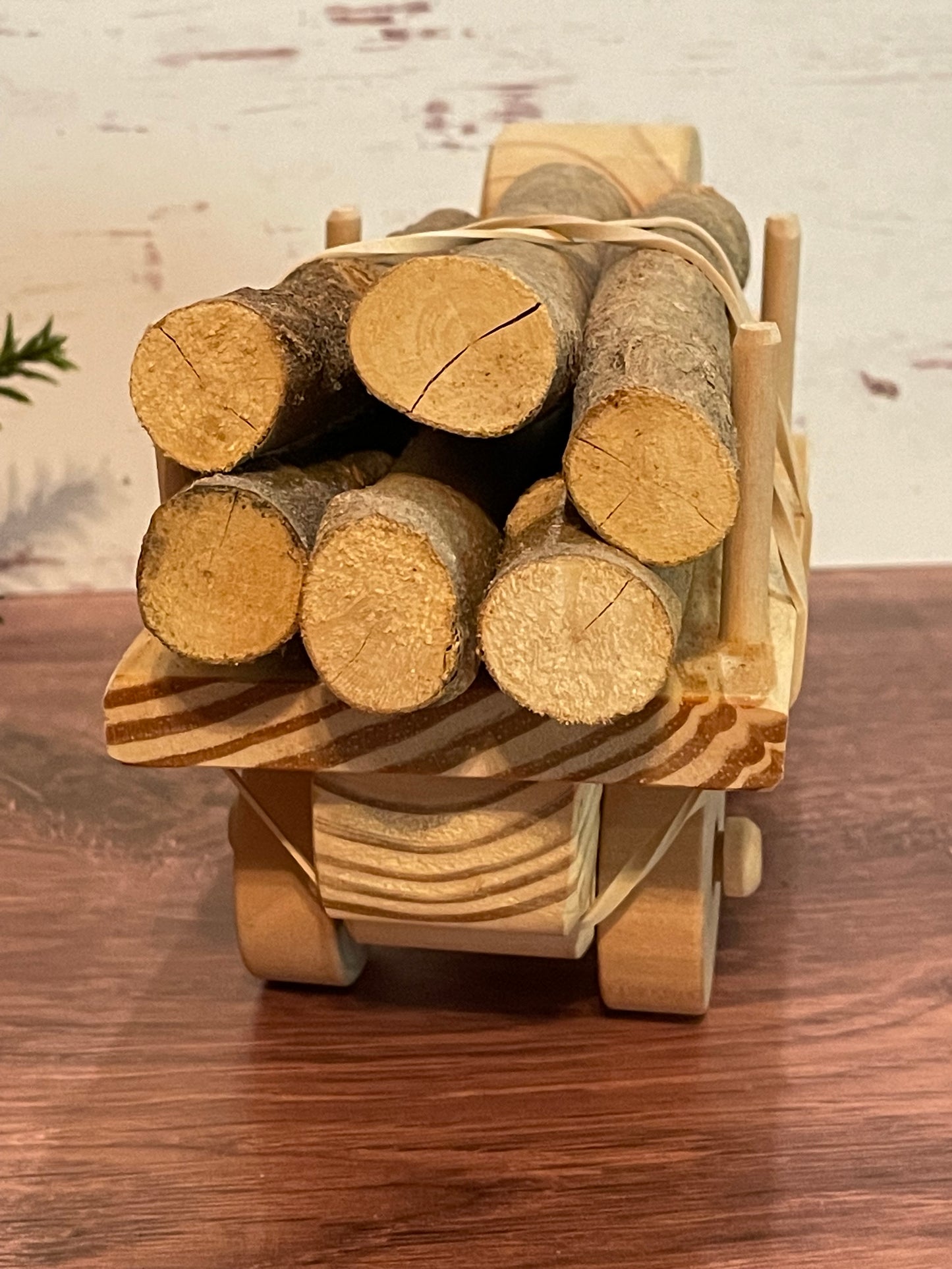 Wooden Toy Log Truck with logs