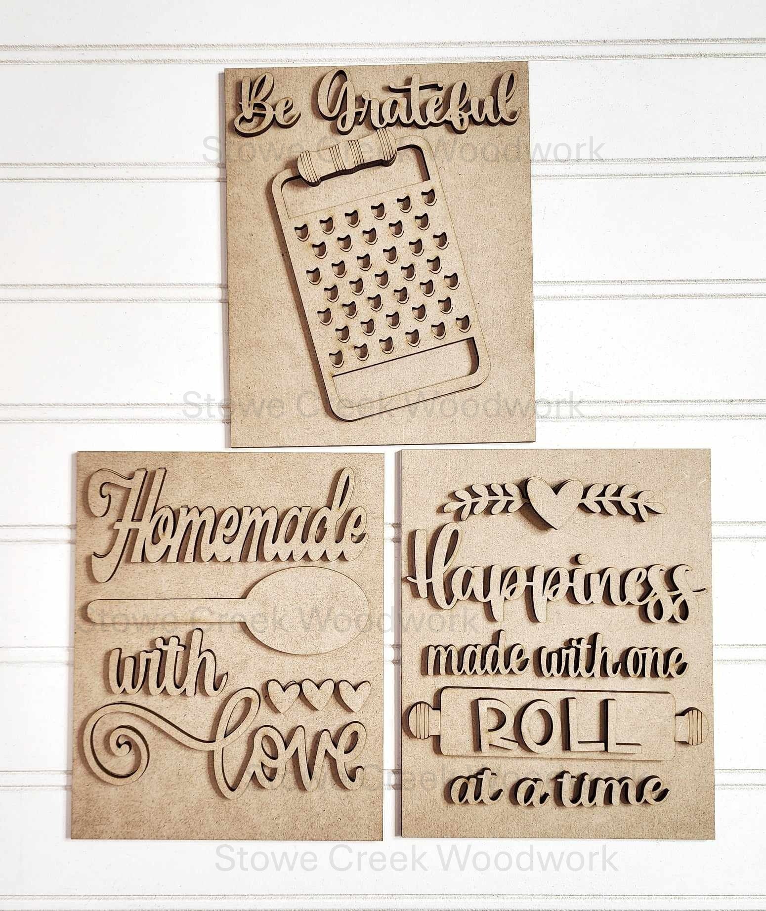 DIY Primitive Kitchen Sign Trio – Stowe Creek Woodworks